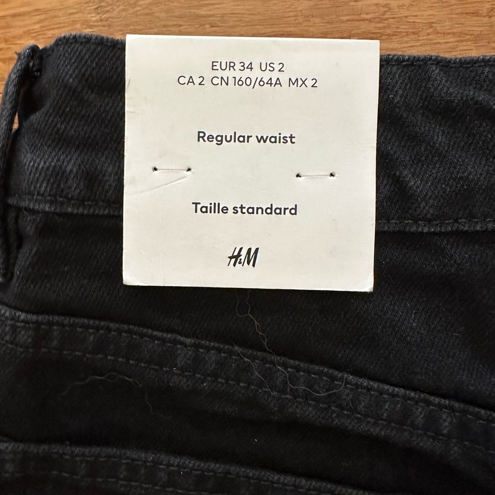 H&M Black Jean Shorts Size 2 NWT - Picture 7 of 8